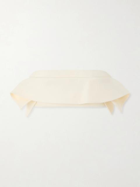 KHAITE Kelsi Cropped Wool And Silk-blend Cady Top