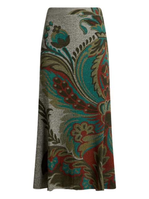 Etro floral-motif straight skirt