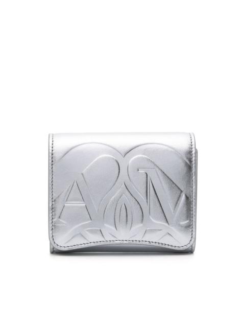 Alexander McQueen tri-fold metallic leather wallet