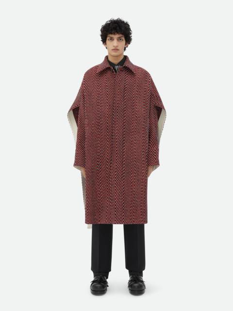 Bottega Veneta Irregular Wool Chevron Cape Coat