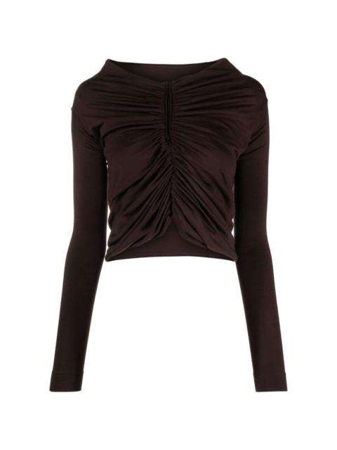 Dolce & Gabbana gathered-detail virgin-wool jersey
