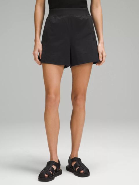 Stretch Woven Relaxed-Fit High-Rise Short 4"