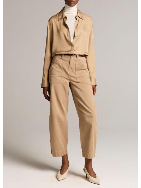 Vince Washed Cotton Twill Mid-Rise Utility Pant
