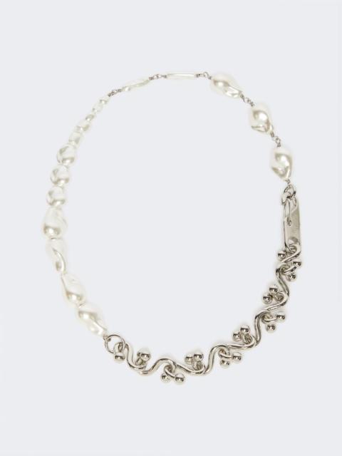 Sportmax Bead and metallic necklace - silver