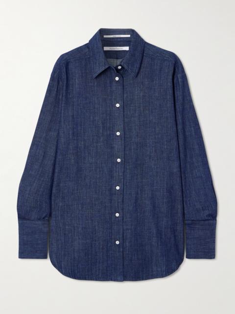 Another Tomorrow Oversized Organic Cotton-chambray Shirt