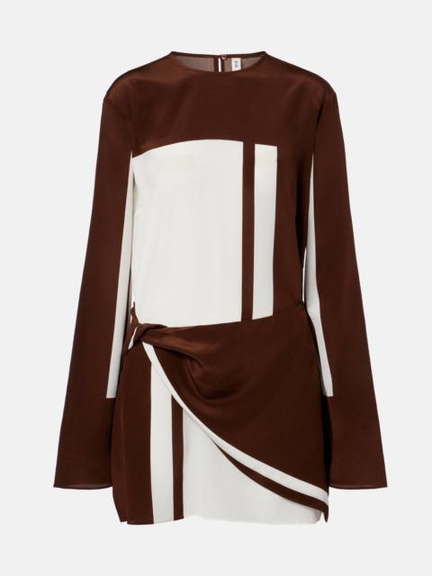 SIR. Printed silk satin minidress