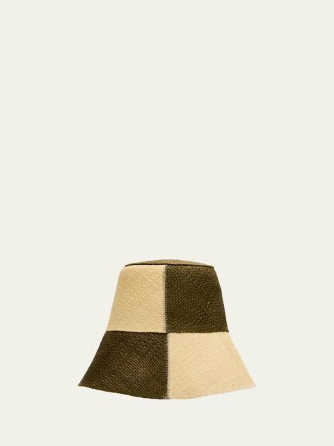 Johanna Ortiz Colorblock Woven Straw Bucket Hat