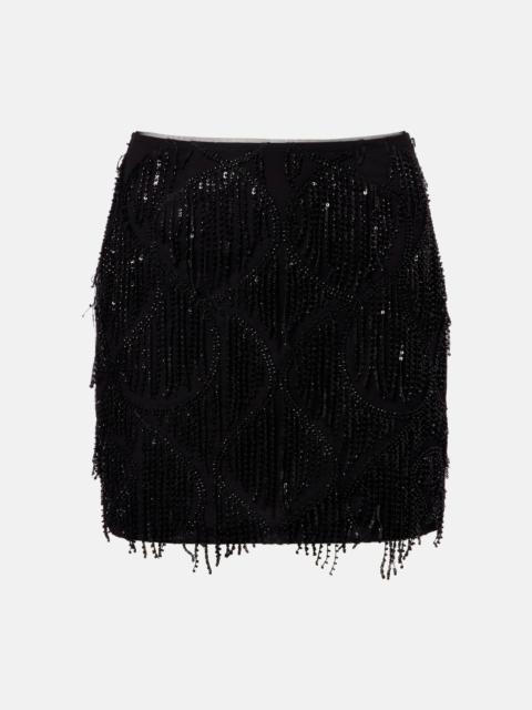 ROTATE Vika fringed sequined miniskirt