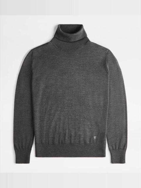 Tod's SILK BLEND TURTLENECK - GREY