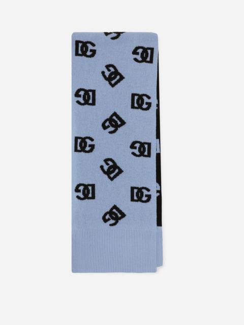 Dolce & Gabbana Wool scarf with jacquard DG logo