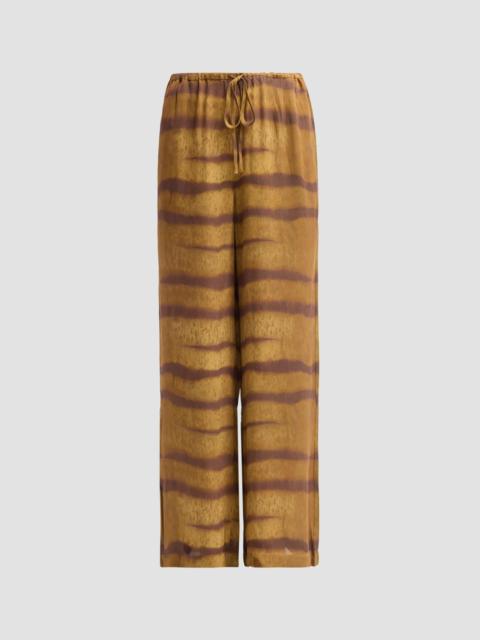 FRAME Women's Tiger-Striped Silk Lounge Pants - Light Tiger Multi