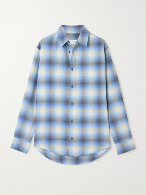 MATTEAU Checked cotton-flannel shirt Blue