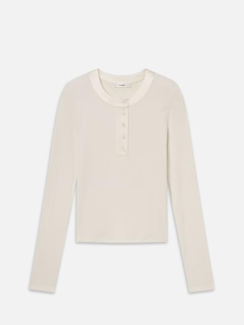 FRAME The Satin Trim Rib Henley