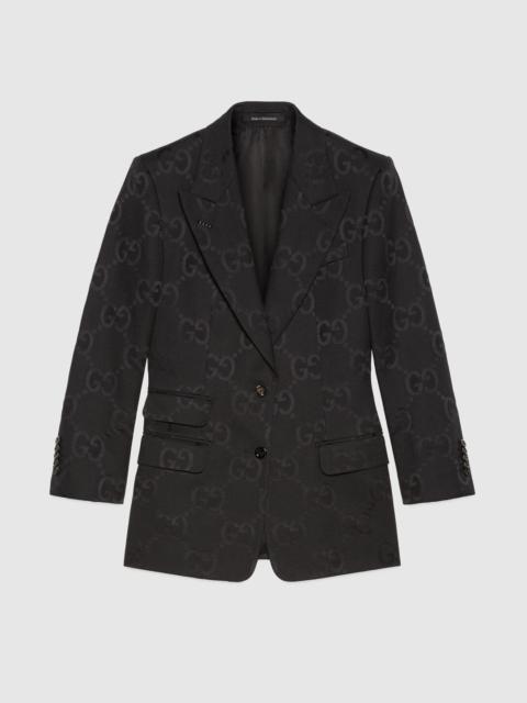 Light GG canvas single-breasted jacket