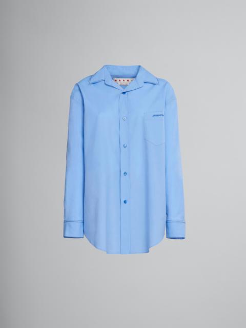 Marni LIGHT BLUE BIO COTTON SHIRT WITH EMBROIDERED LOGO