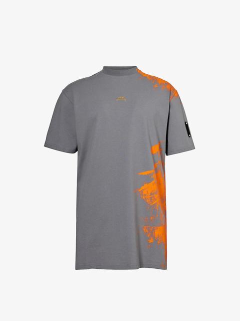 Brushstroke graphic-print cotton-jersey T-shirt