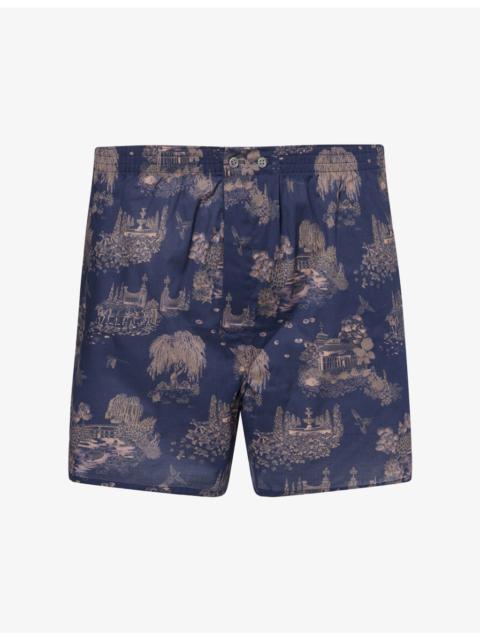 Derek Rose Ledbury London Toile Cotton Boxer Shorts