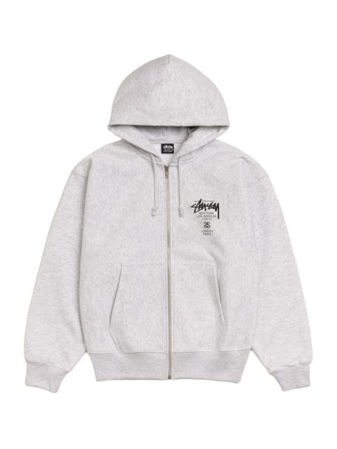 Stüssy WORLD TOUR ZIP HOODIE "Ash Grey" STUS458