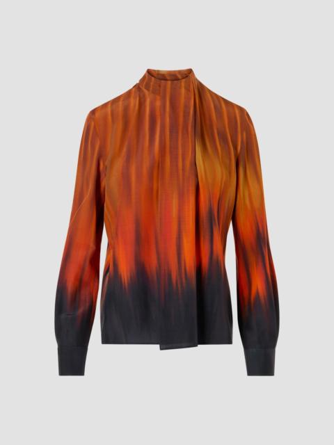 AKRIS Women's Silk Ombré Blouse - Coffee Vicuna