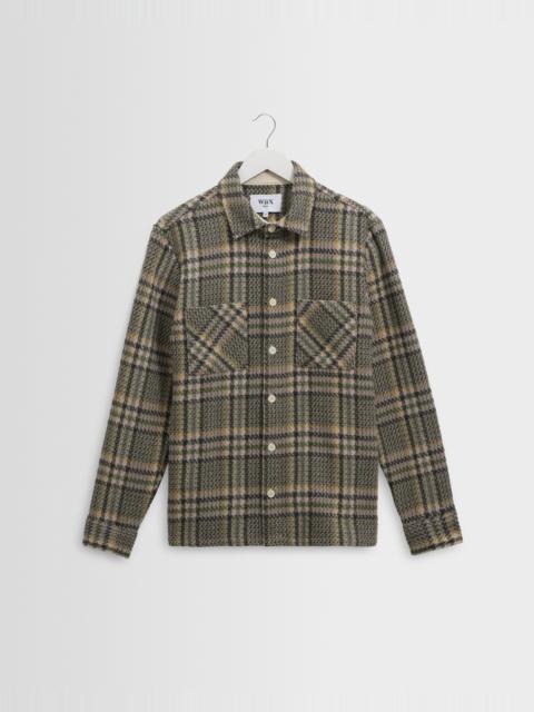 Wax London Whiting - Green Wool Check Overshirt
