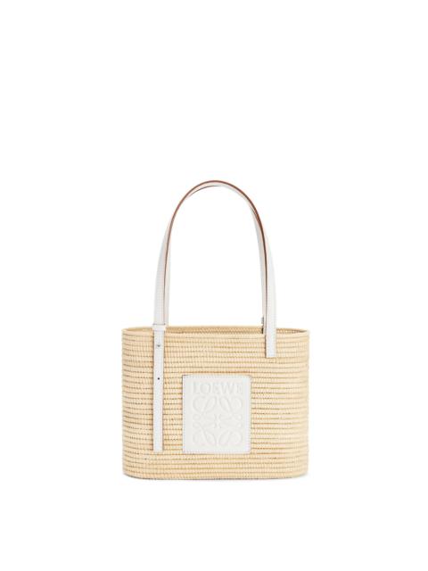 Loewe Small Square Basket bag in raffia and calfskin