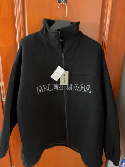 BALENCIAGA Balenciaga Black Large Logo Fleece Padded Jacket