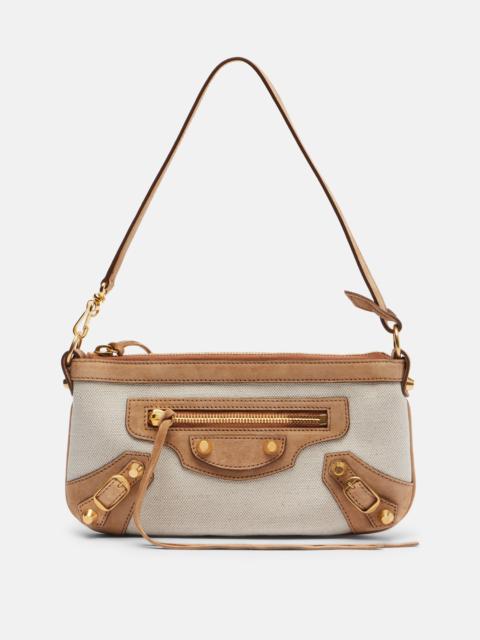 BALENCIAGA Le City Mini canvas and suede shoulder bag