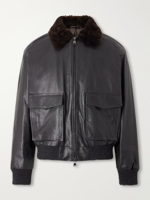 Valstar Smith Shearling-Trimmed Full-Grain Leather Jacket