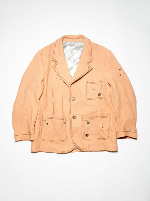 Acne Studios Printed leather jacket - Ecru beige