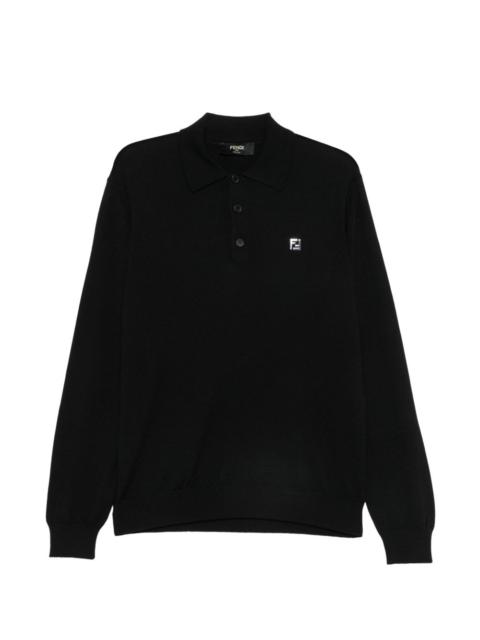 FENDI long-sleeve FF-plaque polo shirt
