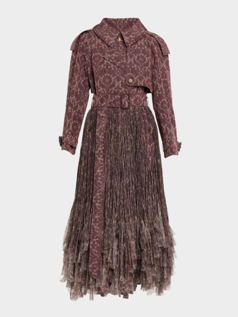 Burberry Fitzrovia Baroque Fringe Long Trench Coat