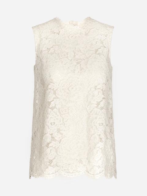 Dolce & Gabbana Branded stretch lace top