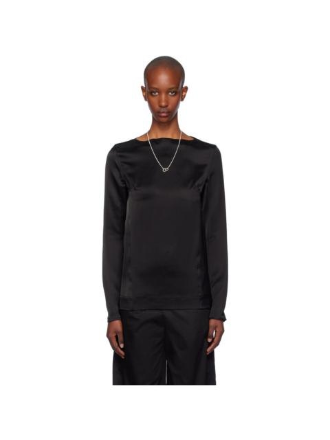 TOTEME Black Long Sleeve Satin T-shirt