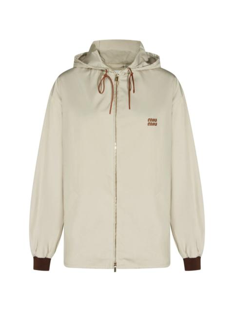 Miu Miu Miu Miu Logo-patch Hooded Jacket
