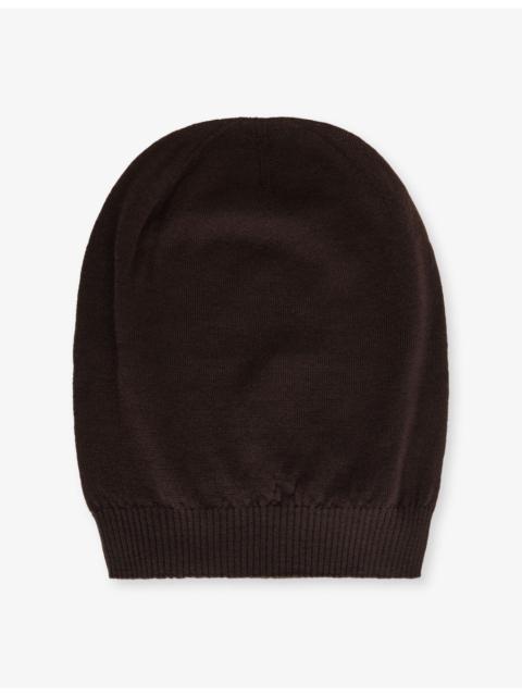 Rick Owens Domed Knitted Wool Beanie Hat
