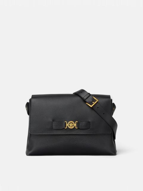 VERSACE Medusa Biggie Leather Messenger Bag