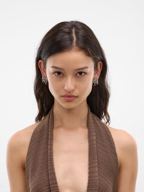 PANCONESI Pierced Armor Rhodium Earrings