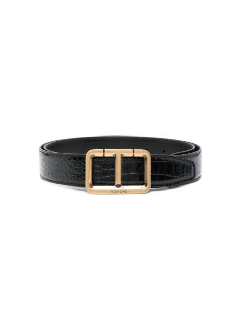 T-buckle leather belt