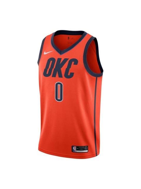 Nike Nike Nba Earned Edition Sw Fans' Version Of Men's Orange Jersey BQ1171-891