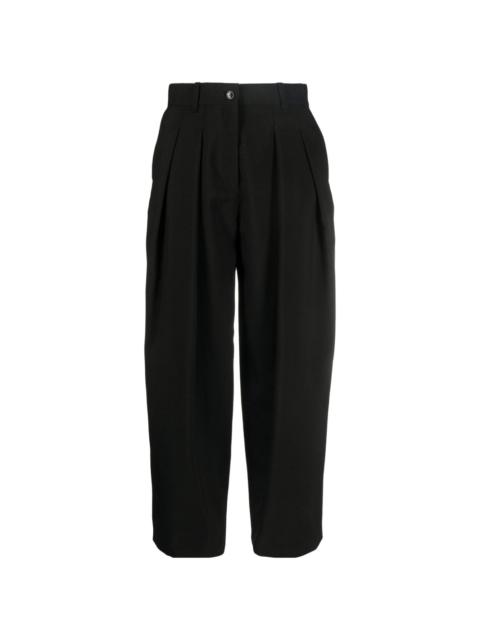 pleat-detail cropped trousers