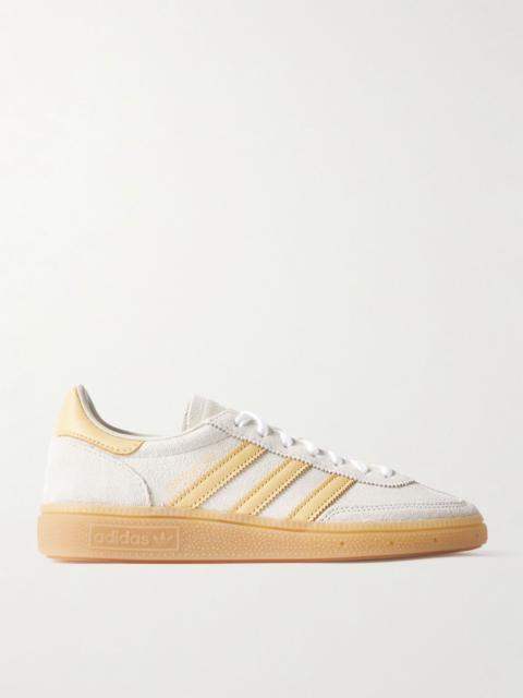 adidas Originals Handball Spezial leather-trimmed suede sneakers Ecru