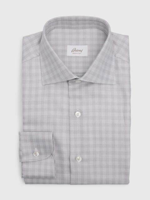 Brioni Men's Cotton Textured Check Dress Shirt