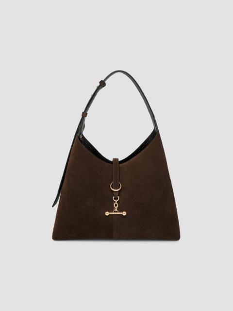 STRATHBERRY Women's Kite Maxi Suede Hobo Bag - Dark Chocolate