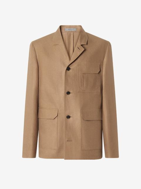 CORNELIANI Beige linen twill jacket