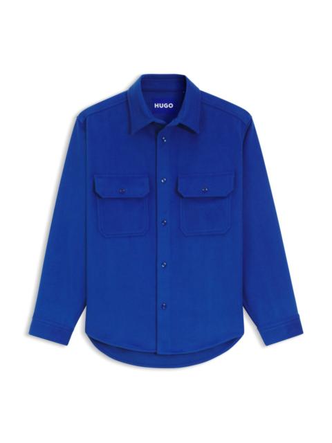 HUGO OVERSIZE-FIT SHIRT IN BRUSHED FLANNEL