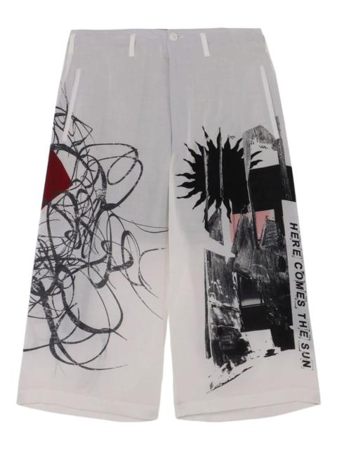 Yohji Yamamoto abstract-print shorts