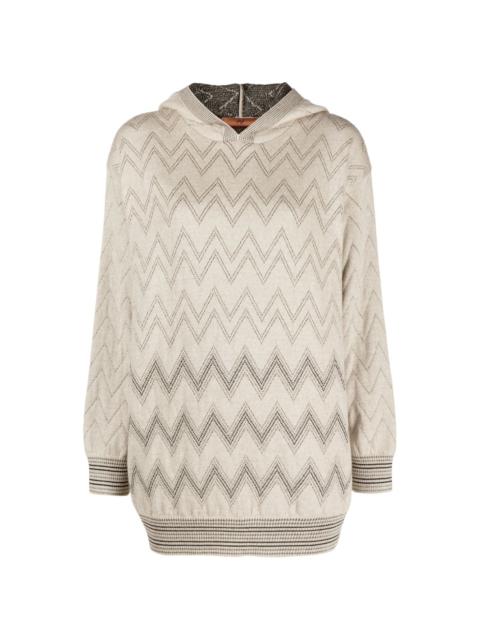 zigzag Lurex hoodie