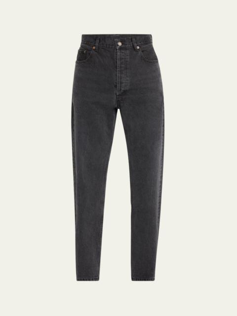 SAINT LAURENT Men's Loose-Fit Faded Denim Jeans