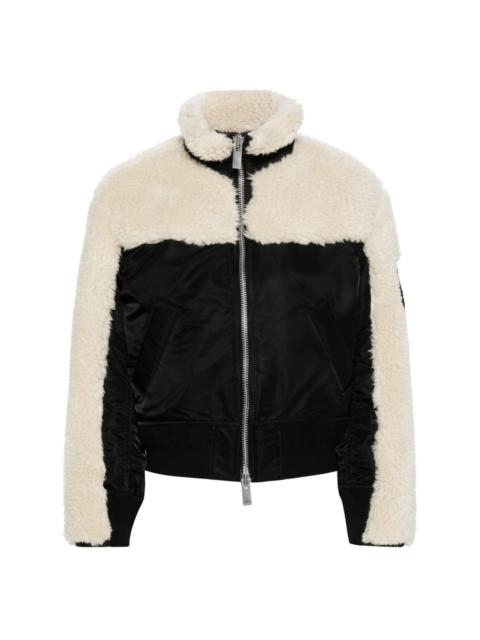 sacai panelled faux-shearling jacket