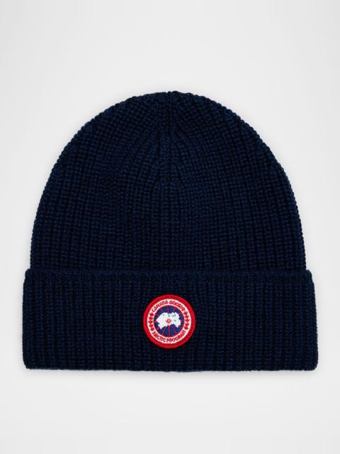 Canada Goose Men's Arctic Rib-Knit Wool Beanie Hat